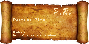 Petrusz Rita névjegykártya