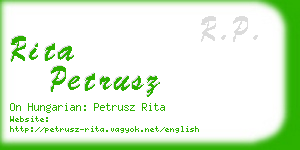 rita petrusz business card